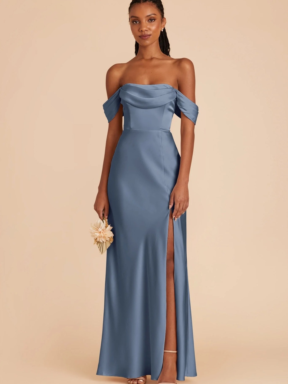 NWT Birdy Grey Mia Matte Satin Dress - French Blue